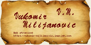 Vukomir Milijanović vizit kartica